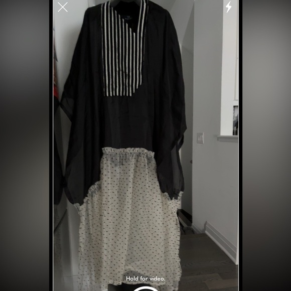 Luxury agbada silk sheer polka dot kaftan maxi dress - Picture 3 of 14